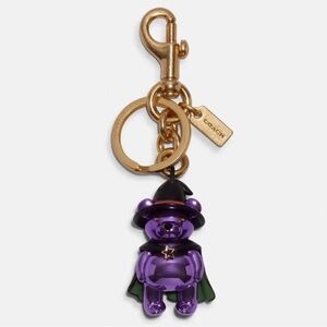Coach Halloween Witch Bear Charm In Purple NWT